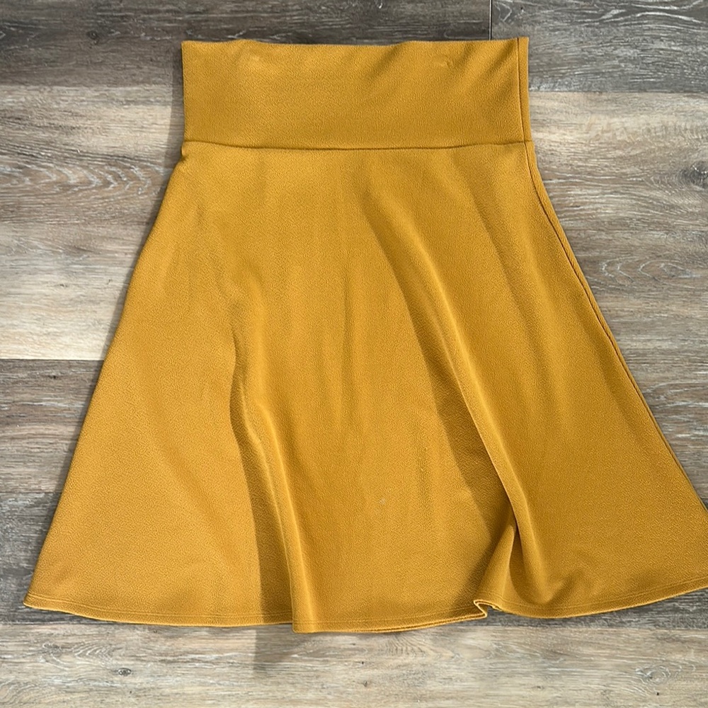 LuLaRoe Azure Mustard Yellow Skirt